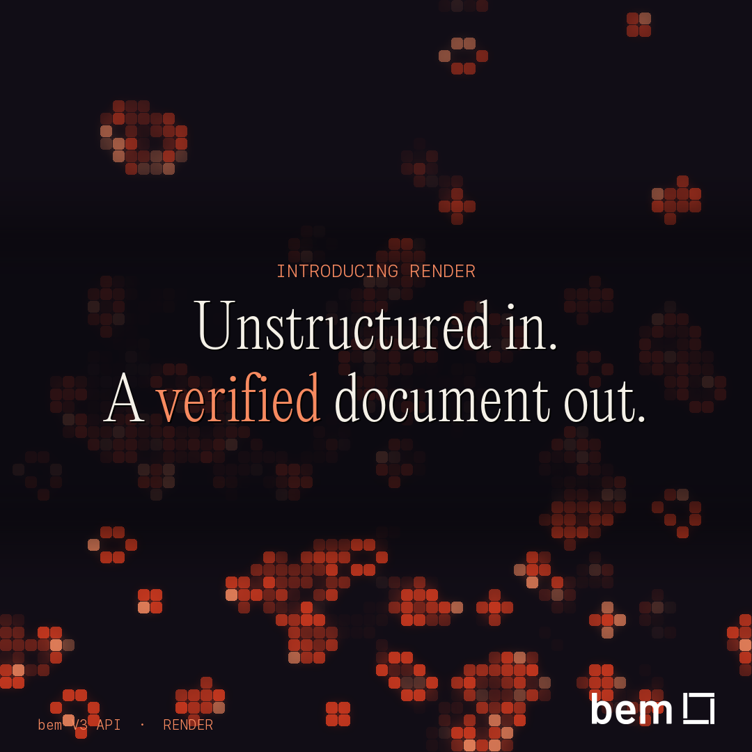 Render: verified documents from unstructured data