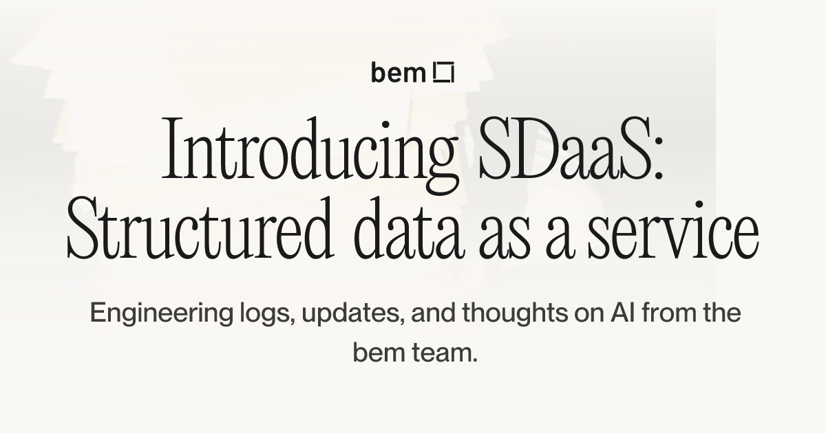 Introducing SDaaS: Structured data as a service | bem